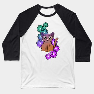 Caturday with flowers Baseball T-Shirt